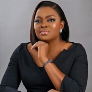 Funke Akindele Nigerian actress and trained lawyer posing for a portrait.